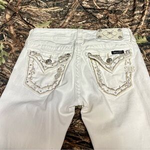White boot cut Miss Me jeans